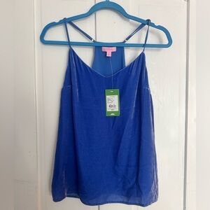 NWT Lilly Pulitzer beckon blue dusk velvet cami top small S